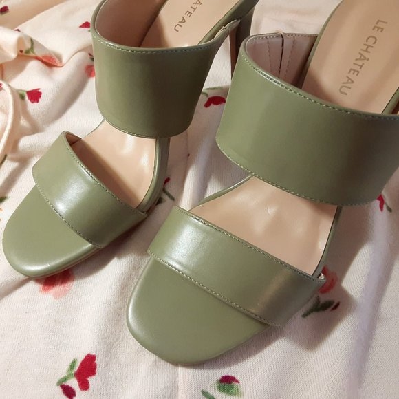 Green Strappy Slide Sandal - Picture 3 of 4